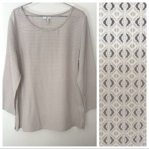 DONATED Joie Silk Tunic Crew Neck Small Geo S